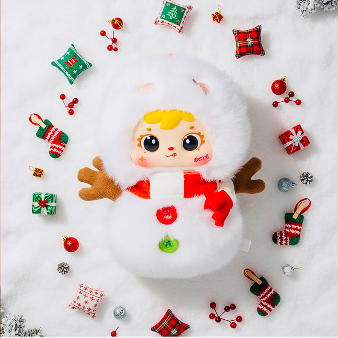 Adorable Snowman - Merry Christmas Plush Pendant (NO BOX)